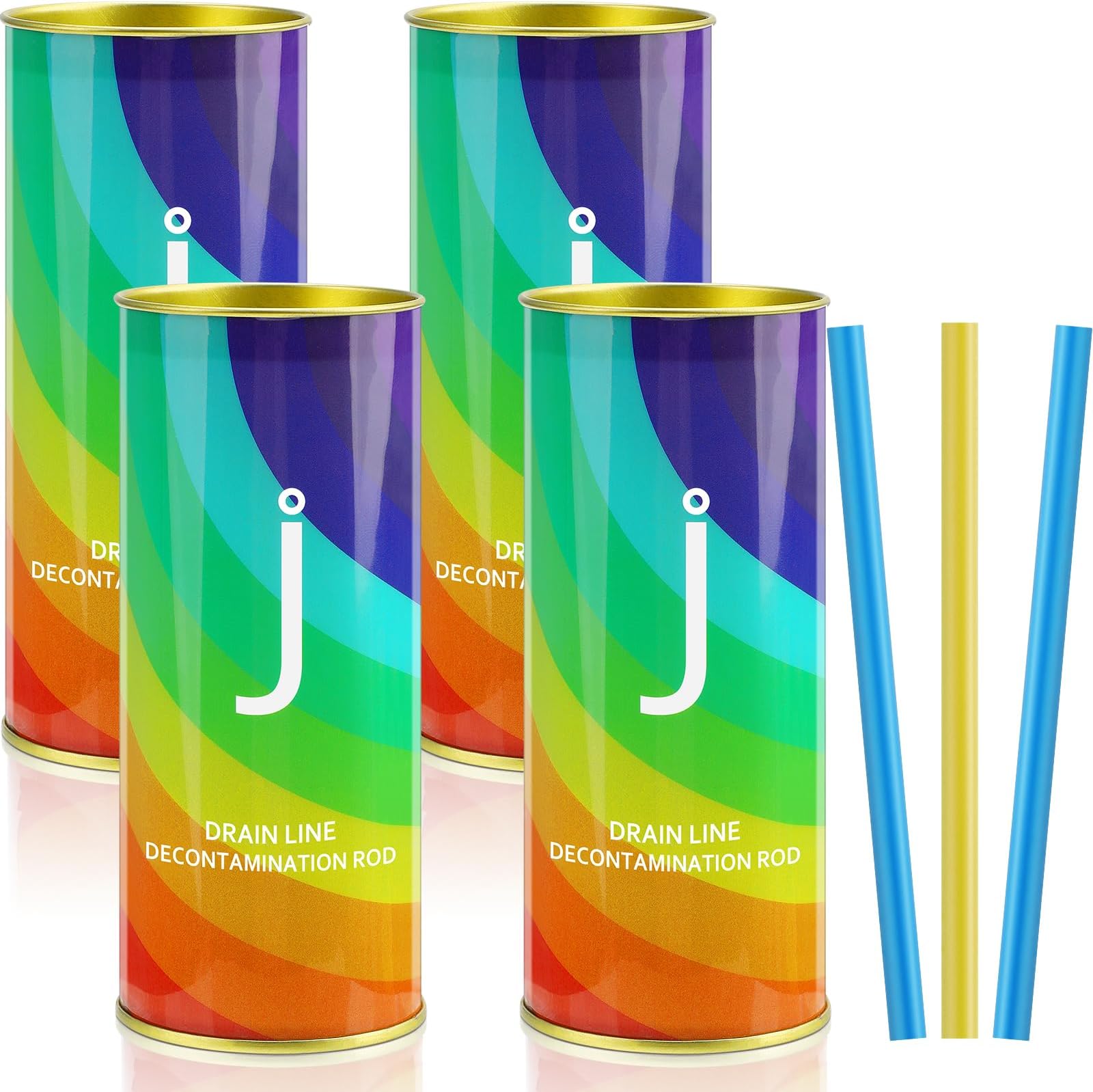 – Easy Flow Drain Cleaner Sticks [4 Bucket x 14 Pcs] Kitchen Sink Unblocker Deodorizer Sticks Keeps Drain and Pipes Clear - Random Color