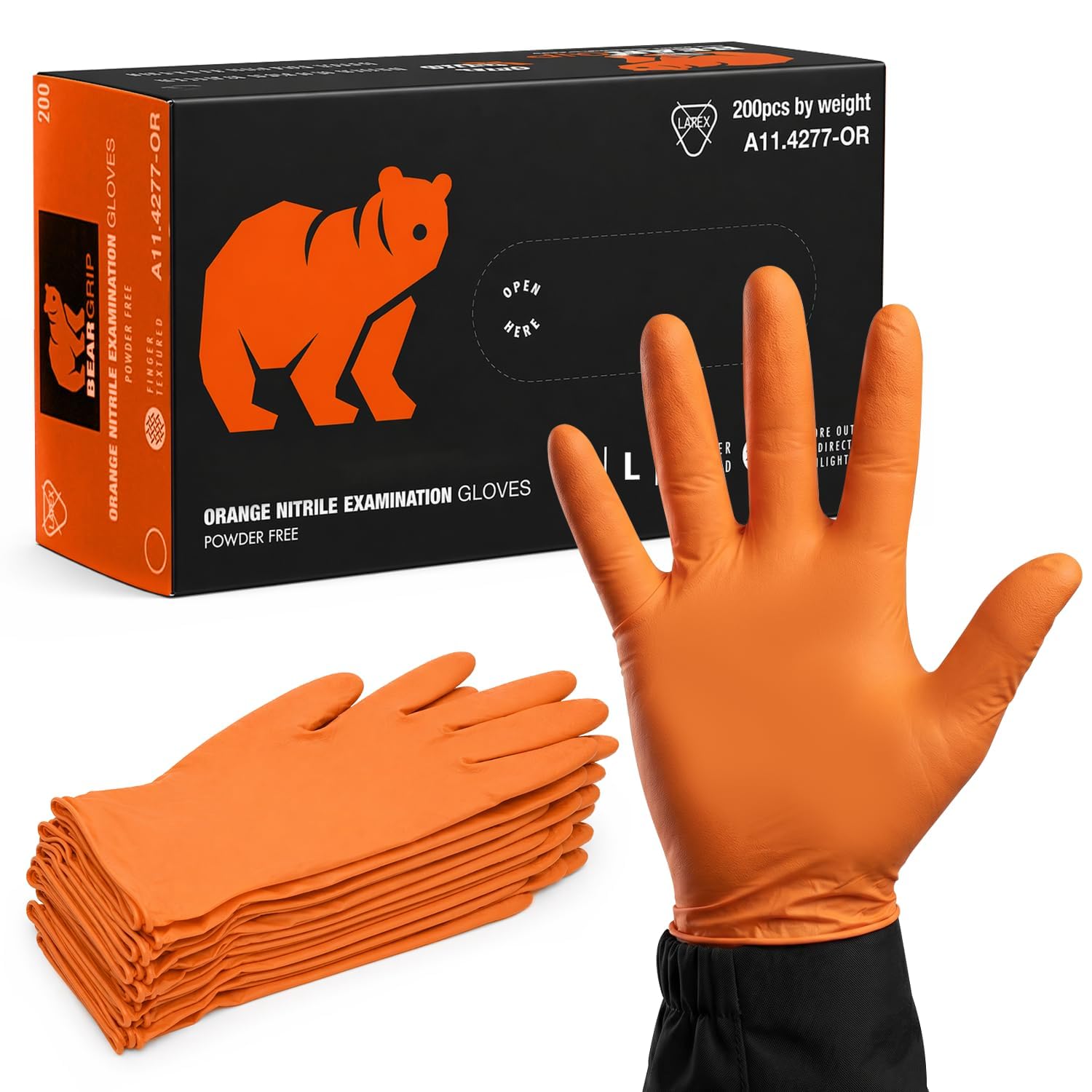 RAP Gloves Orange Nitrile Gloves Large 400 Latex Free Food Safe