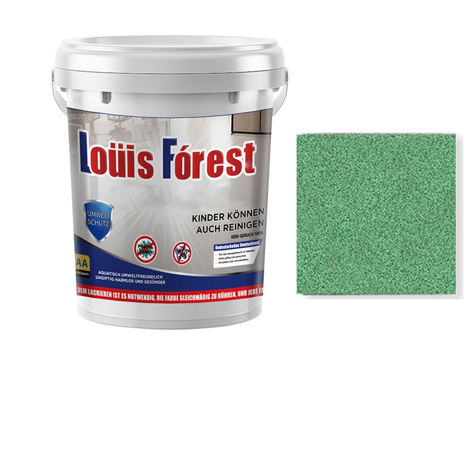 Epoxy Colored Sand Floor Paint,High Gloss Marble Finish Epoxy Floor Coating,Durable Non-Slip Waterproof Paint for Garage & Basement, Concrete (Green, 0.5kg)