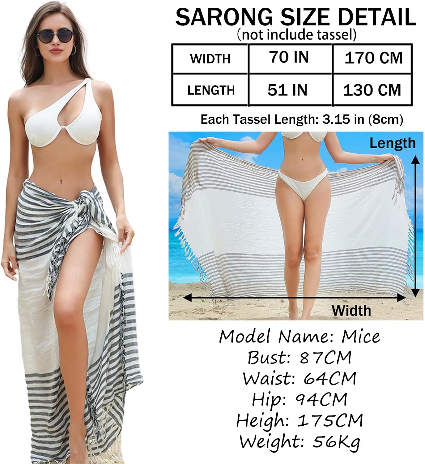 Women Swimwear Cover Ups Cotton Bathing Suit and Beach Cover Ups Cotton Shawls for Women&Girls