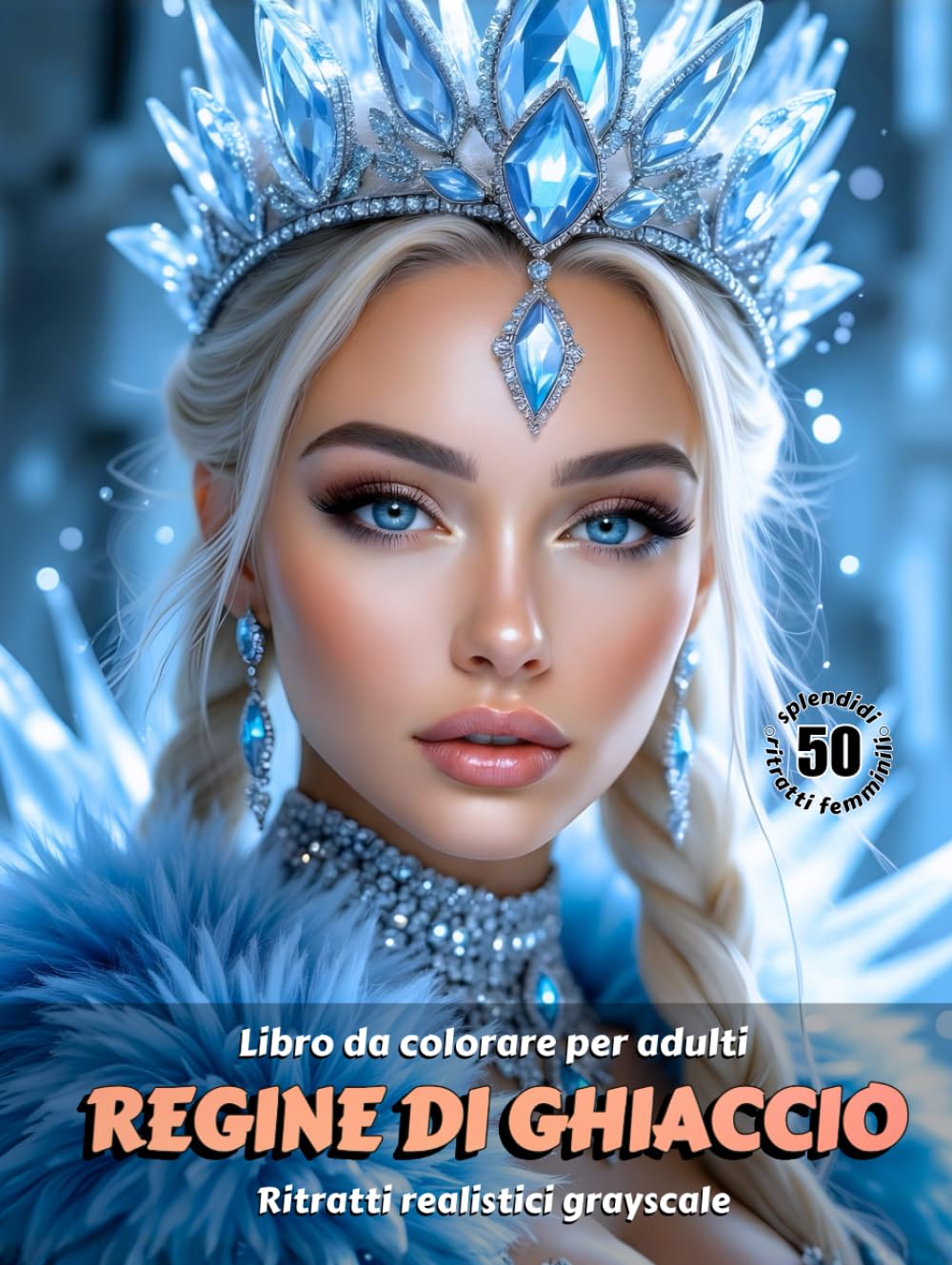 REGINE DI GHIACCIO – Libro da colorare per Adulti | Ritratti realistici Grayscale (in scala di grigi) | Splendidi ritratti delle donne da colorare: Edizione italiana (Avventure colorate)