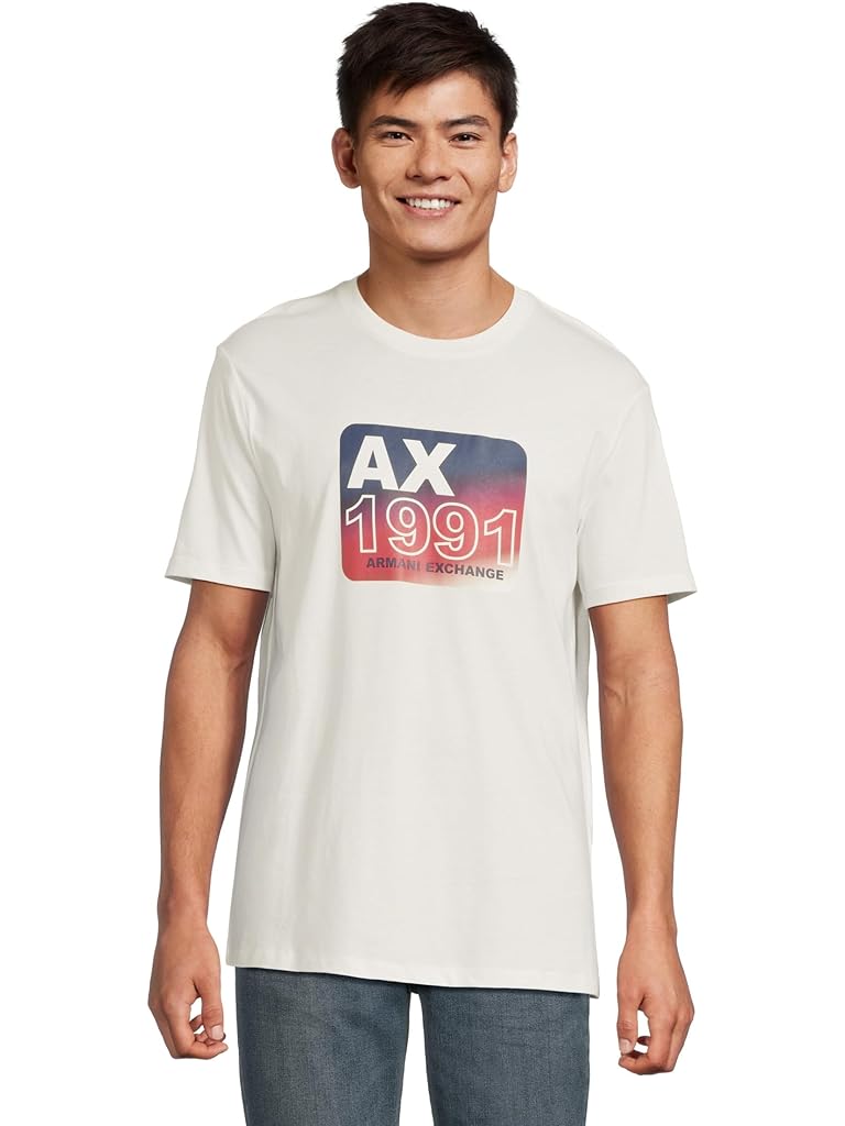 Pewter Armani Exchange 1991 Bubble Graphic T-shirt