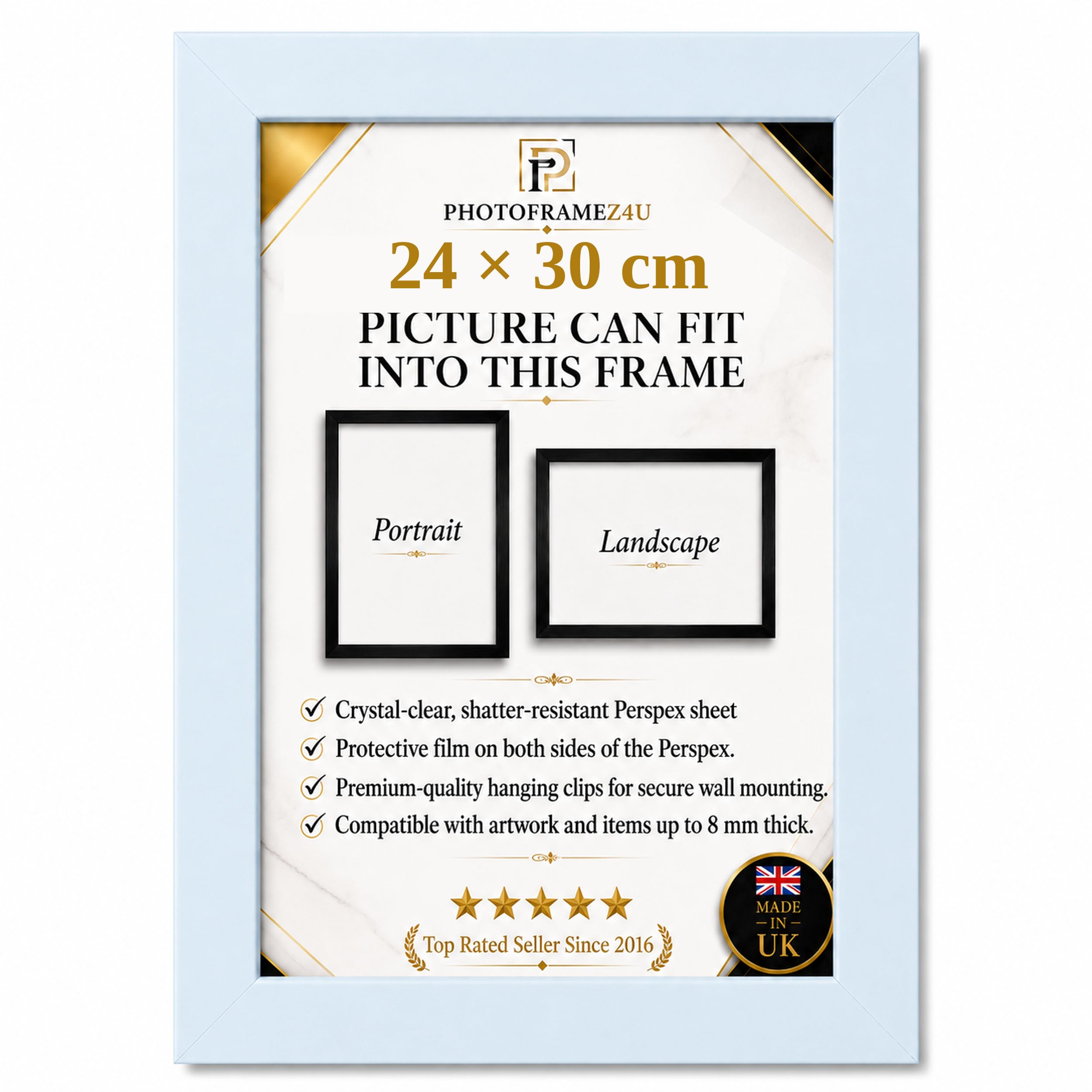Ulisia Enterprise White 24X30 Cm Wooden Effect Picture Frame – Wall Mountable & Tabletop Display | Photo Frame | Poster Frame For Home Or Office Decor