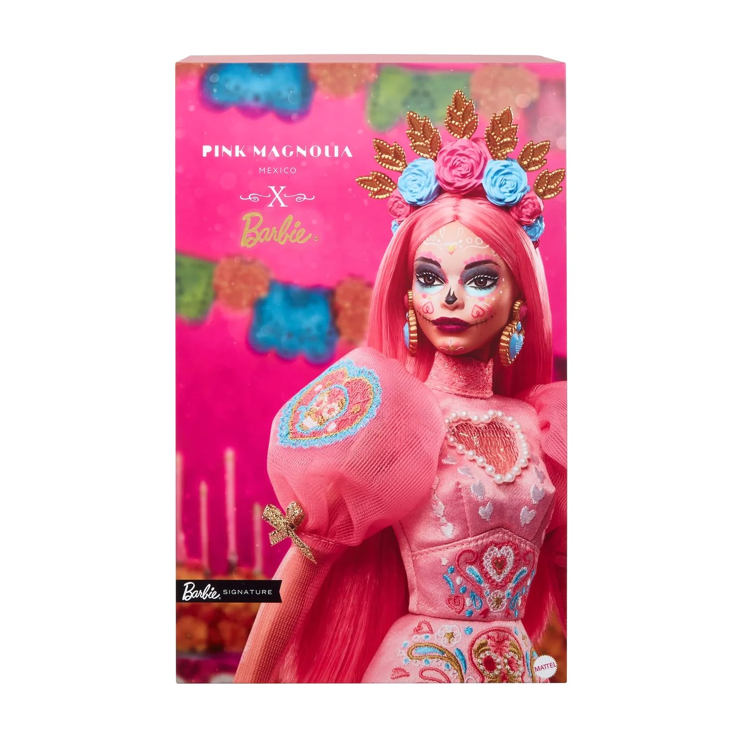 Barbie Bambola Magnolia rosa 2023 Día De Muertos x Pink Magnolia, edizione limitata, HJX16