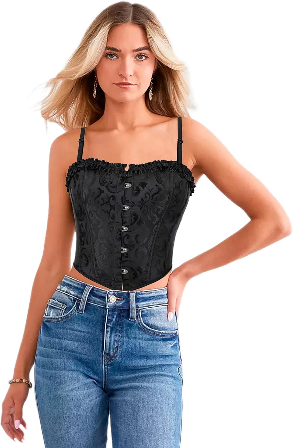 Black Lace Bustier Corset Tops for Women Sexy Bahrain Ubuy