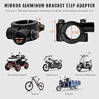 Vista 2 de 2 piezas de soporte de montaje para espejo de manillar de motocicleta, abrazadera de montaje de rosca de espejo de aluminio de 7/8", adaptador