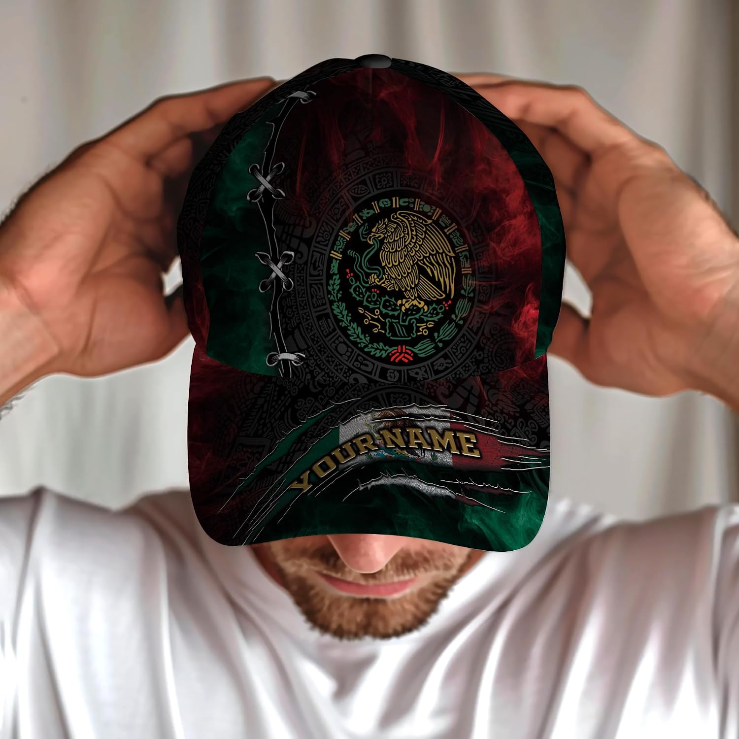 Personalized Mexican Caps for Men, Custom Name Mexico Baseball Cap, Mexican Hats, Customized Mexico Baseball Hat