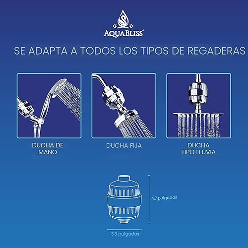 Vista 6 de AquaBliss - Cromo (SF100)- Filtro revitalizador de alto rendimiento para la ducha - Reduce la piel seca con picazón, la caspa, el eccema y mejora
