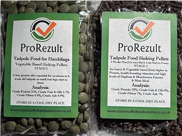 Tadpole Food Sinking Tablets Pellets for Hatchlings and 6 Weeks Plus Twin Pack of Each Feed Pond or Aquarium 1 Pack of Each Food