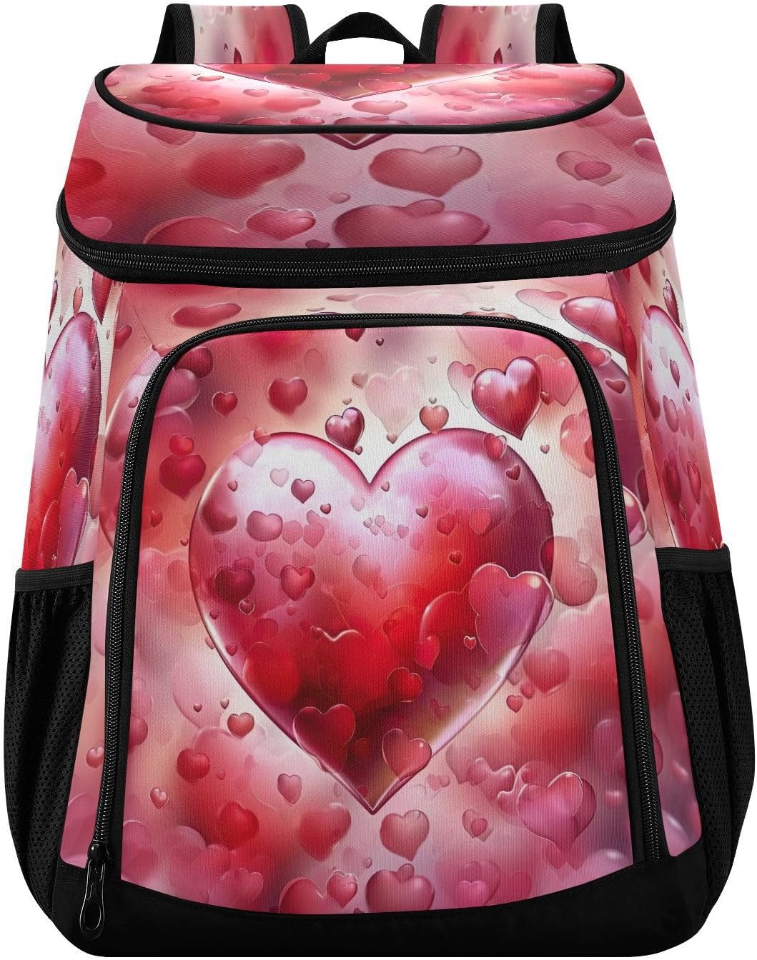 Heart Love Cooler Backpack 36 Cans Leakproof Waterproof Backpack Cooler Bag Beach Accessories Travel Camping Fishing Backpack for Women Men