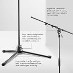 K&M 21090 Microphone Boom Stand - Professional Quality - Heavy Duty Boom and Stand Combo - Folding Legs - 2 Piece Construction - Black