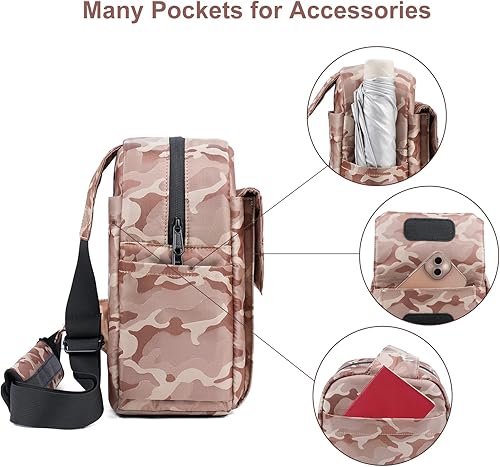 Miniatura 4 de TULLIO Bolsa para cámara pequeña Crossboy con impresión para cámara DSLR SLR, cámara sin espejo, impermeable, para fotógrafo, compatible con Nikon