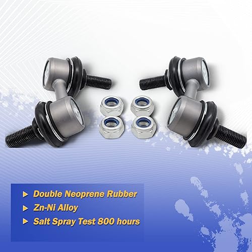 Vista 22 de Varillas de barra estabilizadora delantera izquierda y derecha de aleación de zinc-níquel de 13.82 pulgadas para Sonata 2011-2012, Optima 2011-2012