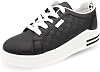 Black Platform Trainers for Women - Black Wedge Trainers for Women, Platform Black Trainers, Wedge Heel Trainers, Women Sneakers Platform, Women Wedge Trainers, Womens Platform Trainers - Black Size 3