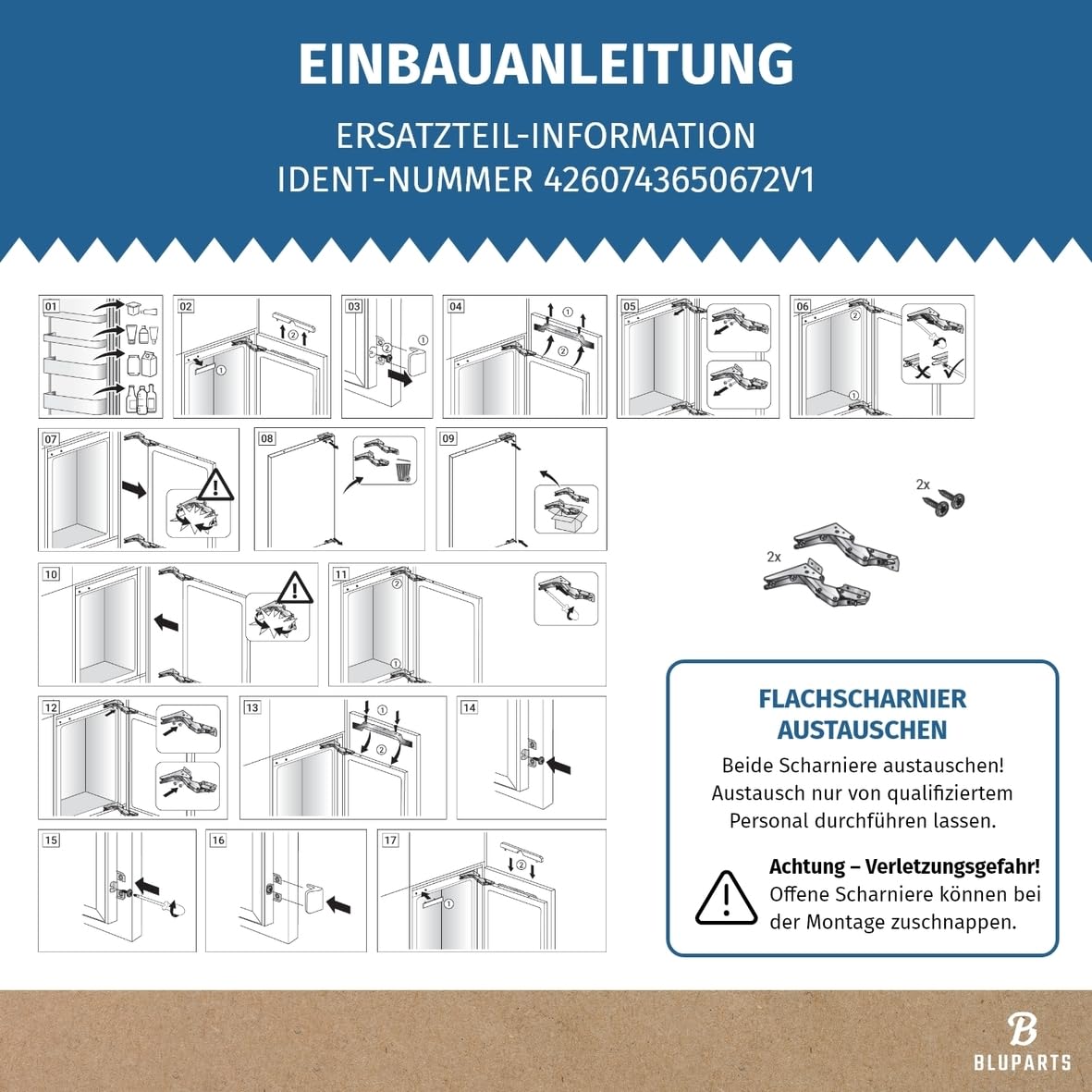 easyPART Kompatibel/Ersatz für gorenje 10090982 Türscharnier Set oben unten wie AEG 4055504197 für Kühlschrank