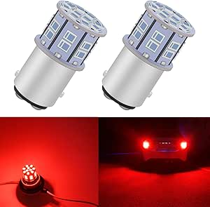 4 Set-1157 LED BULBS RED PARKING BRAKE REVERSE LIGHT 2057 2357 7528 BAY15D NEW E - Foto 8