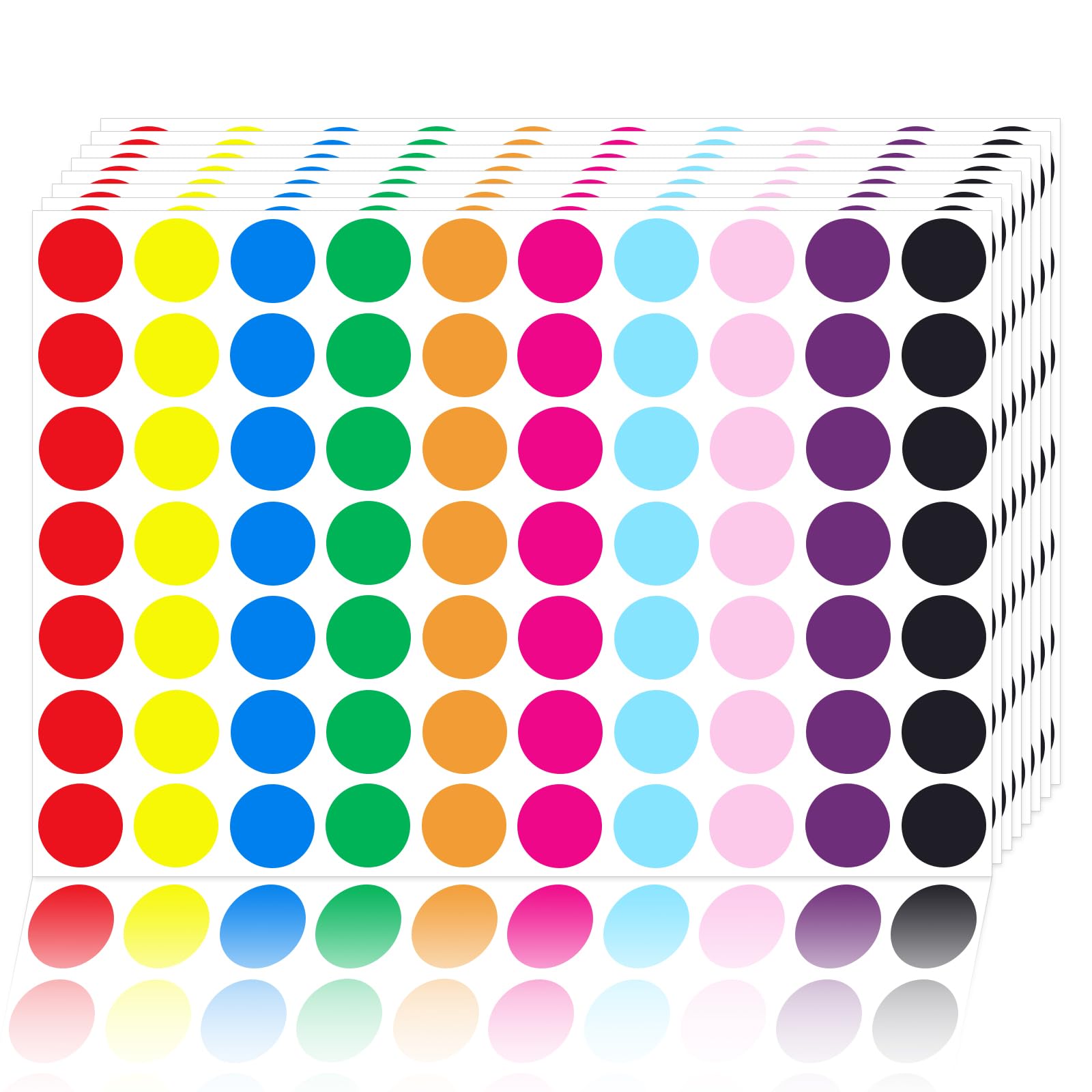 OUZOUSTATE Dot Stickers-2800 PCS 3/4" Color Round Circle Coding Label Stickers 10 Colored Dot Stickers for Toddlers, Classroom，Papers，Market Etc