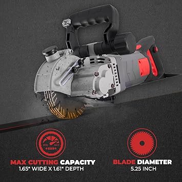XtremepowerUS Wall Chaser Cutting Machine Wall Concrete Grooving Cutting w/Water Line Dust Port Infrared Sighting (Slotting Machine)