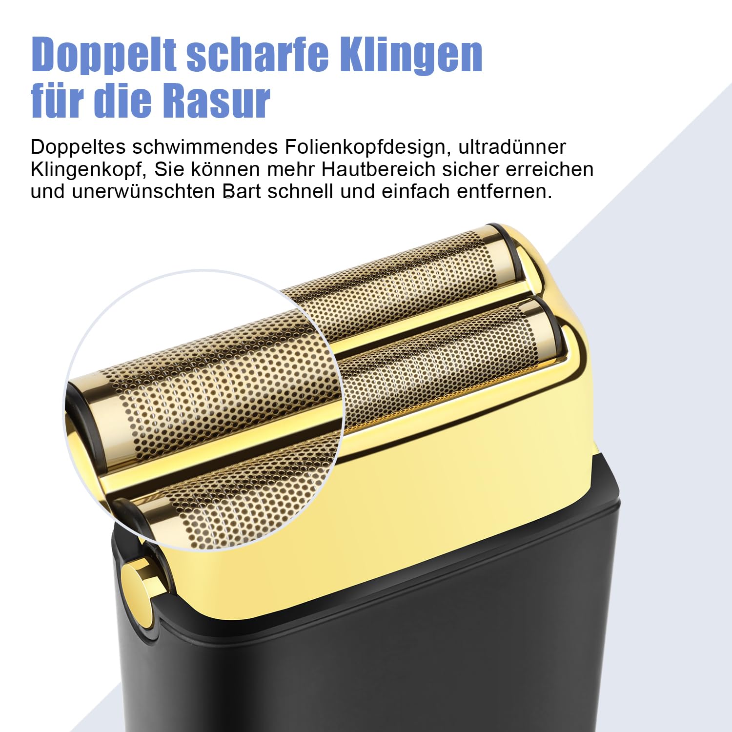 HIENA PRO folienrasierer herren,rasierer elektrisch Zero Gap skin Kabelloser,wiederaufladbarer Reiserasierer,schwarzes Rasierset
