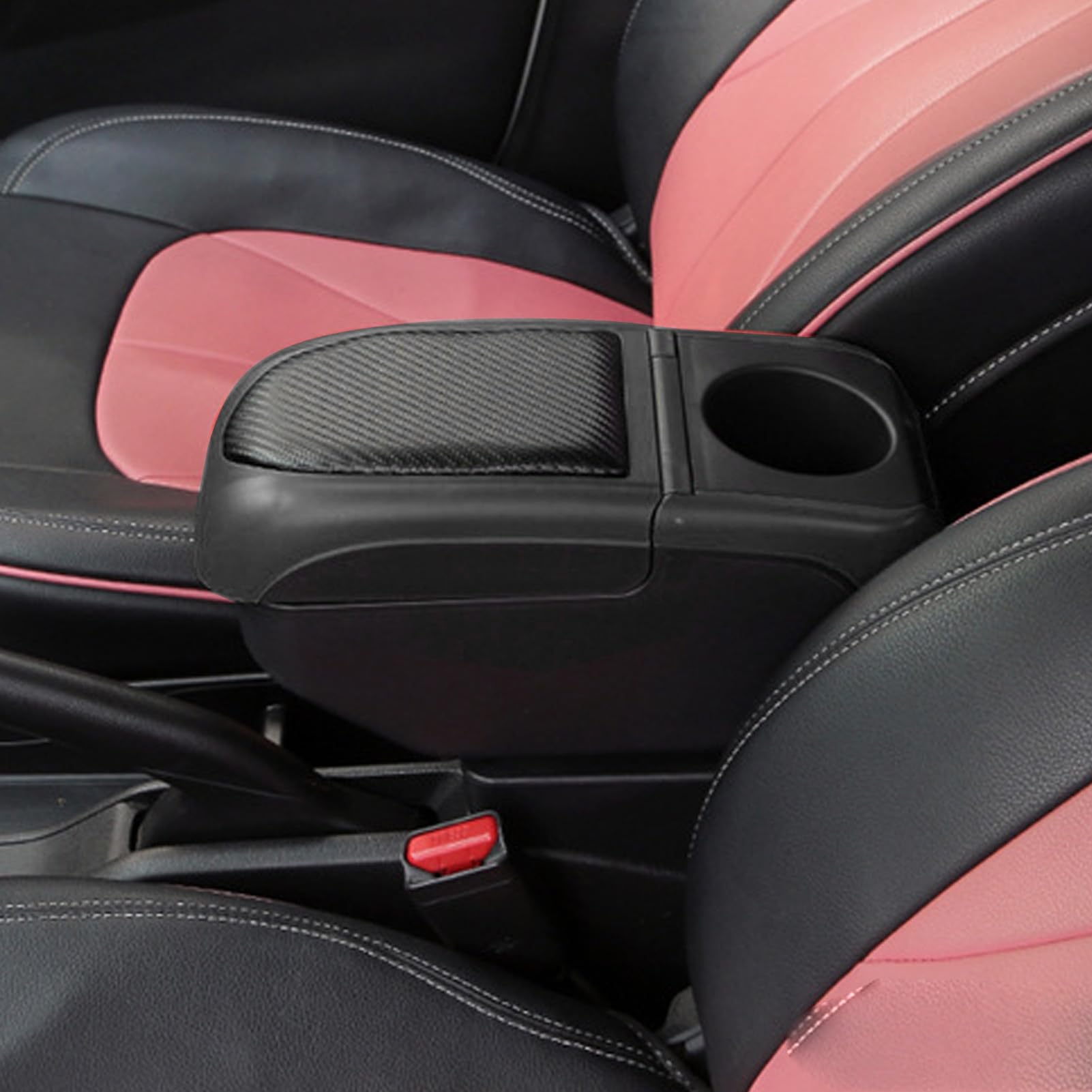 Dioche Box Bracciolo Universale per Auto con 6 Porte di Ricarica USB - Console a Doppio Strato per SUV, Camion e Automobili - Spazio per Il Massimo Comfort (Black)