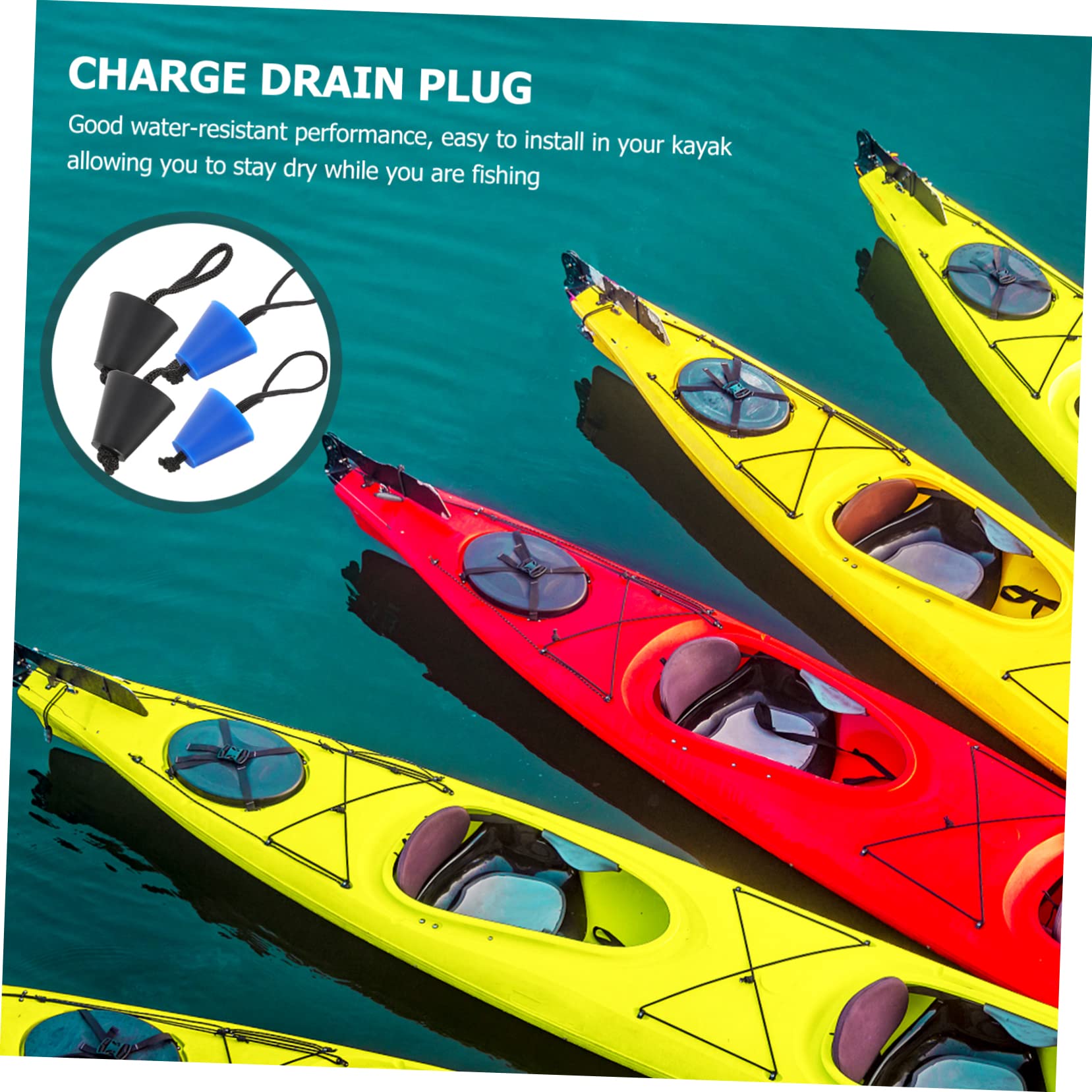 VALICLUD 4pcs Drain Silicone Deck Drain Plugs for Kayaks Canoes Scupper Stopper Bungs for Boats Fishing Accessories