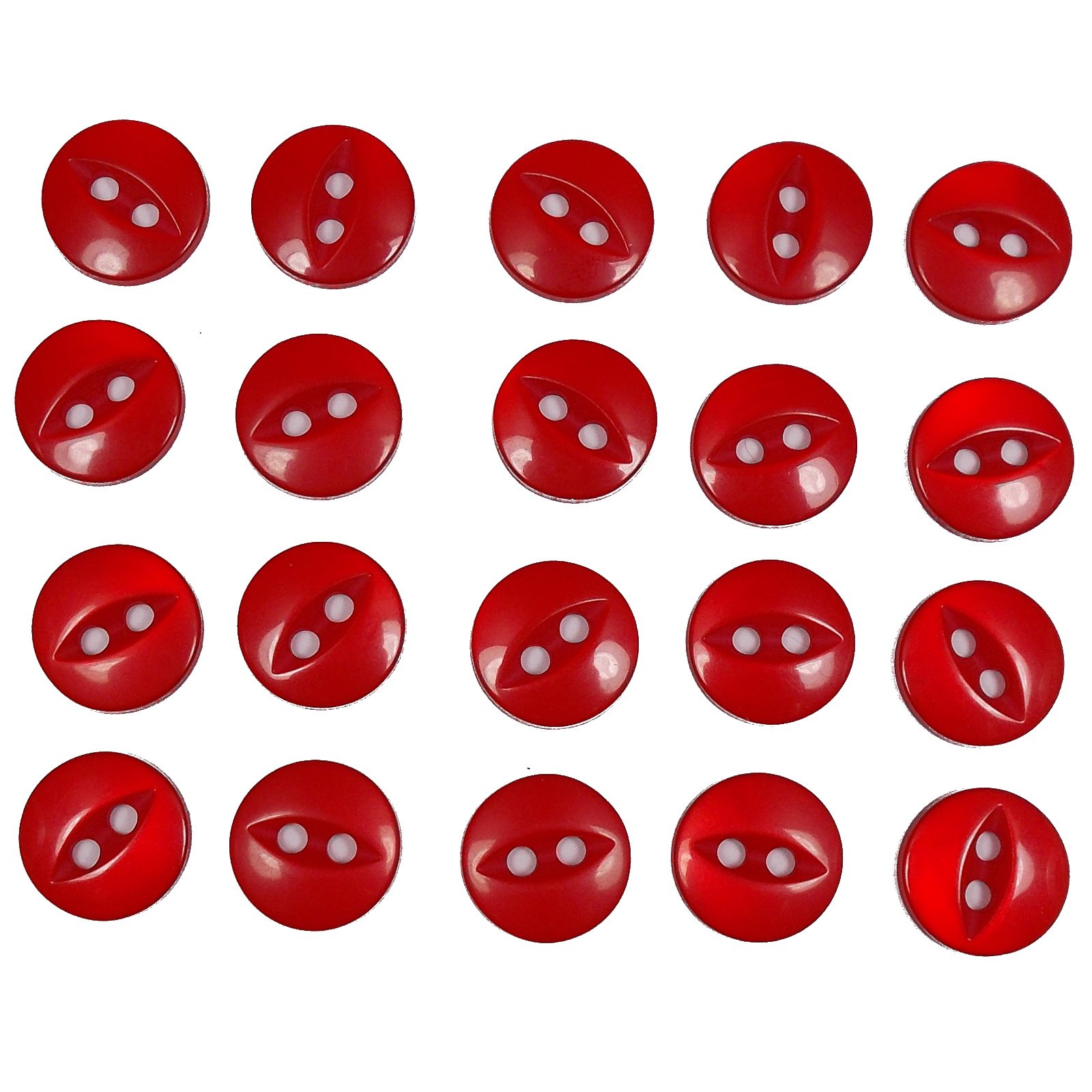 Fisheye Basic Buttons 14mm (Shiny Red, 20)