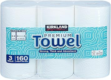 Costco Kitchen Paper Towels 2 Ply Sheets 160 Sheets x 3 Rolls Premium Paper Towels Thick