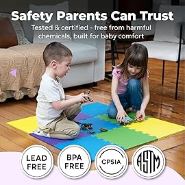 MioTetto Baby Play Mat, Comfortable Tummy Time Mat - Portable Foam Floor Tiles, Safe baby mat for floor for Crawling & Development, Soft play mat for babies 0-6 months, Stylish interlocking foam tiles