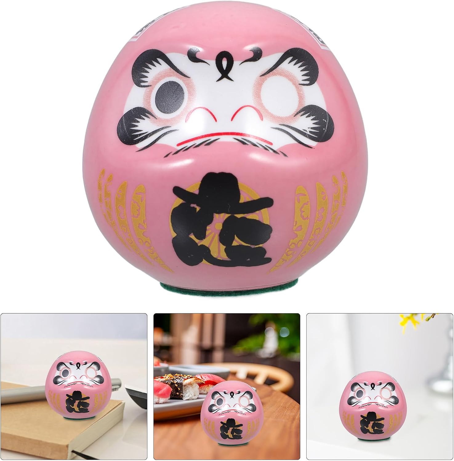 Cabilock 2.36 Inch Ceramic Doll Figurine Ornament for Good Luck Japanese Home Decor and Sushi Restaurant Accent