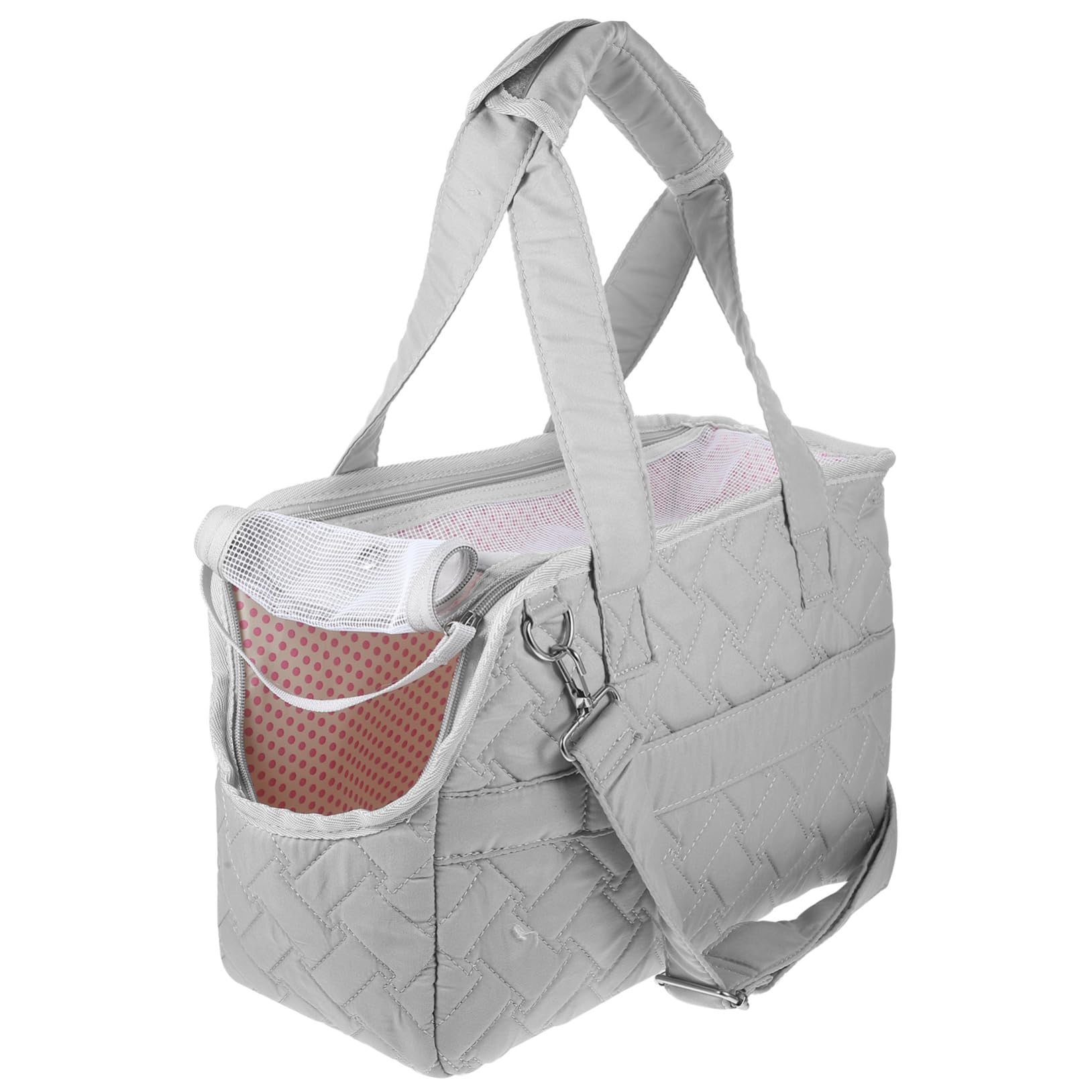 Borsa per Trasporto di Gatti in Canvas, Comoda, Argento
