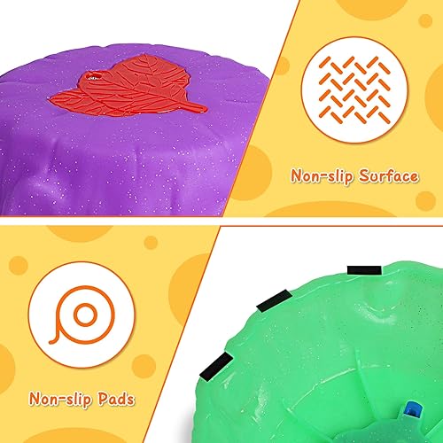 Miniatura 4 de deAO Piedras de equilibrio para niños, 8 piezas antideslizantes para niños pequeños, juego de habilidades de coordinación, carreras de obstáculos,