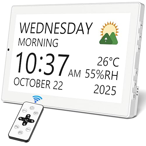 Mesqool 10.1" Large Digital Clock for Seniors with Date &
