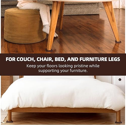 Vista 6 de CalPalmy Copas cuadradas de goma para muebles de 2 x 2 pulgadas con agarre antideslizante para suelo (juego de 8) – Almohadillas de suelo