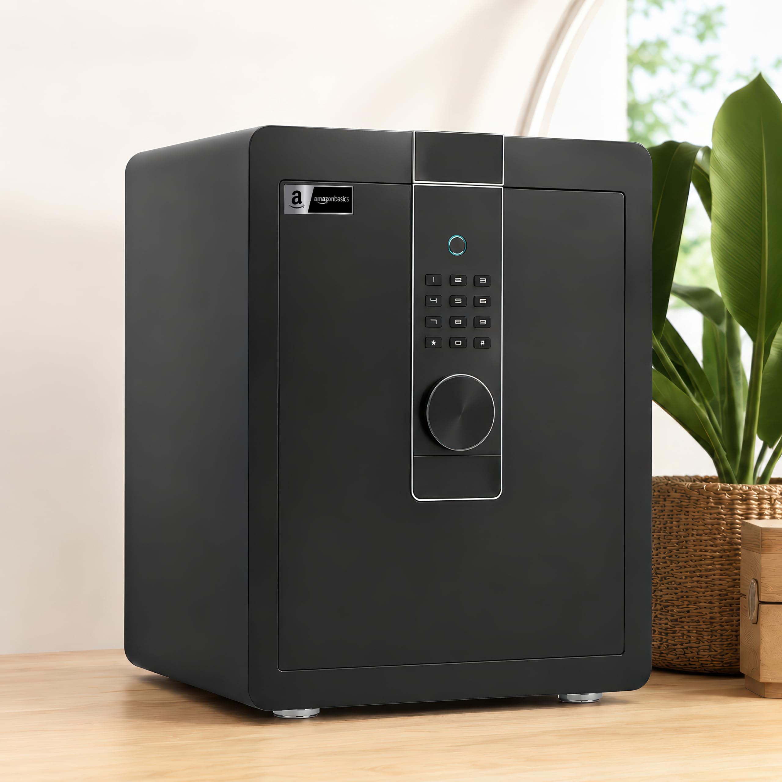 Amazon Basics Gross Capacity - 54L (Net - 49L), Biometric Fingerprint + Password Safe Locker Box for Home & Office | Digital Electronic Security Locker Safe With Dual Access, Anti Theft Steel Body-image-31