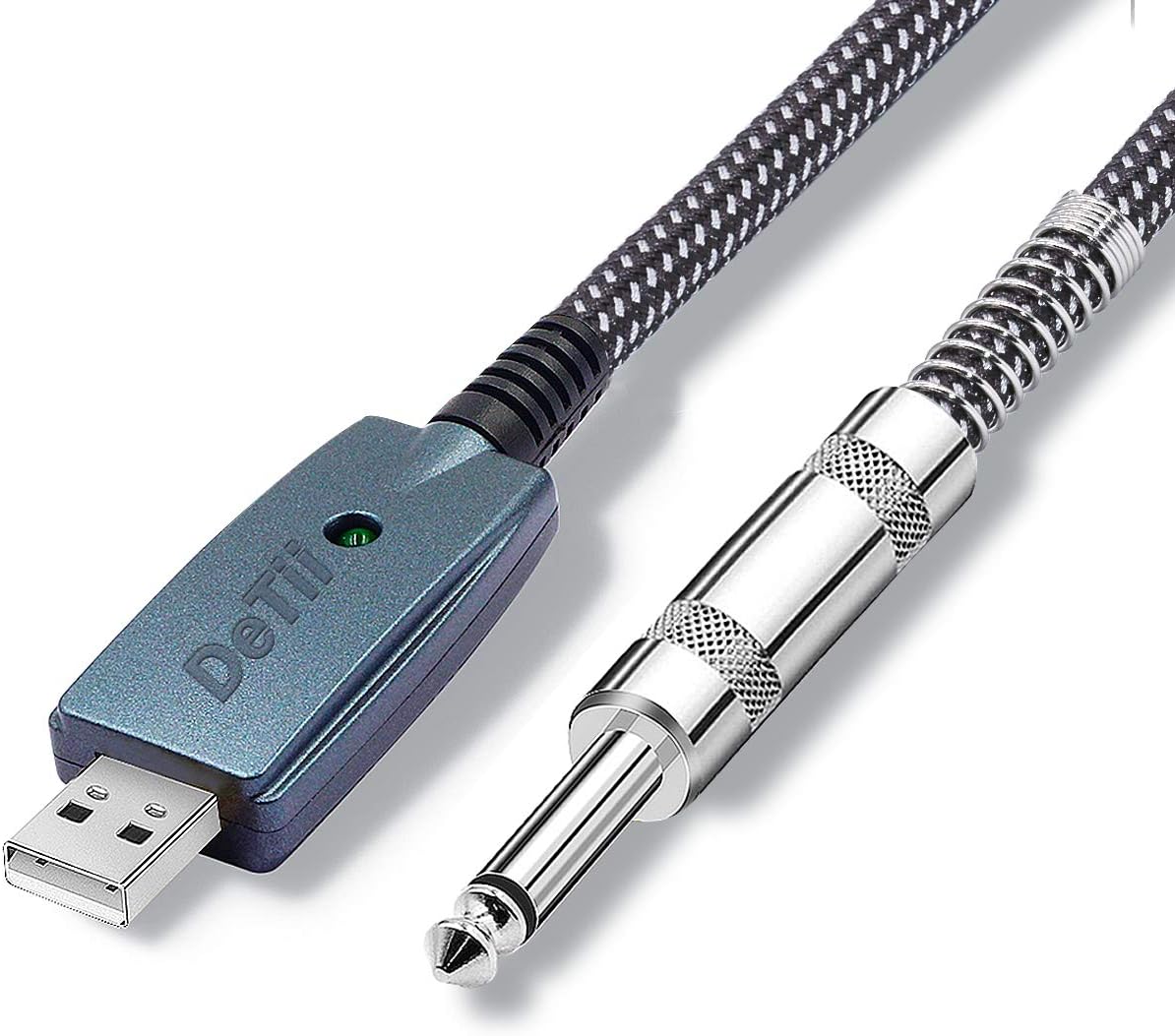 Amazon.co.jp 10フィート USBギターケーブル ギターコード USBオス 6.35mm 1/4インチ TSモノジャックコネクターコード WindowsとMacOSのギター