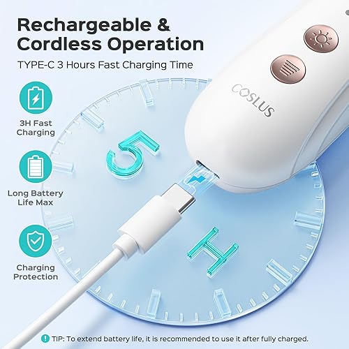 Miniatura 6 de COSLUS Kit profesional de manicura y pedicura, lima de uñas eléctrica 5 en 1 para el cuidado de las uñas de los pies, amoladora más ancha para uñas