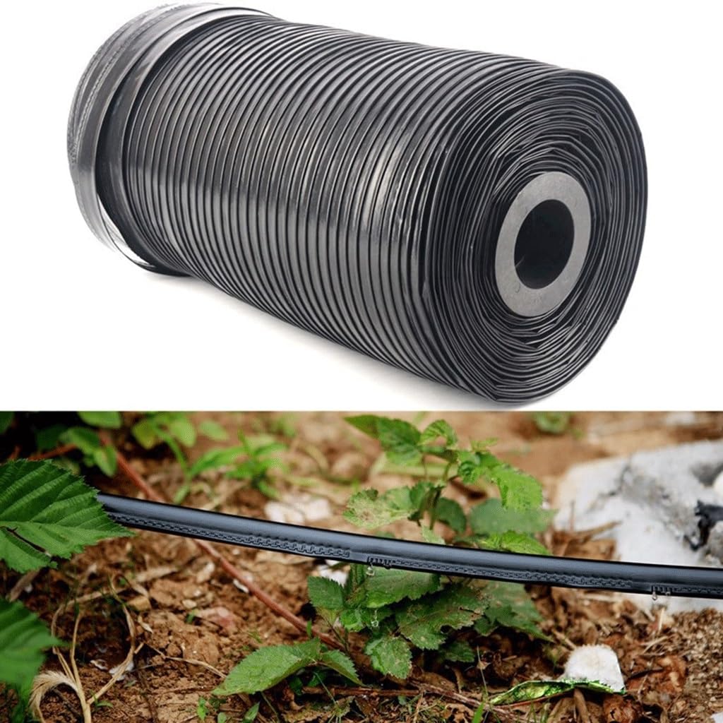 Cinta para riego por goteo, Cinta de goteo de laberinto de una sola hoja de 16 mm, manguera de riego de jardín de 150 mm con espaciado de 3 l/h PE(100 Meters)