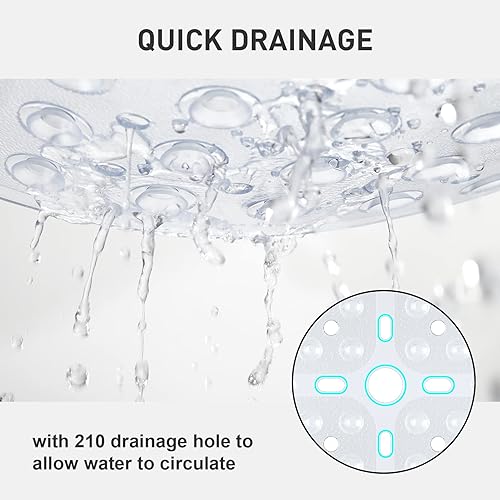 Miniatura 4 de XIYUNTE Tapete de ducha cuadrado grande antideslizante, 27 x 27 pulgadas, tapete de ducha antideslizante para ducha interior, tapete de ducha