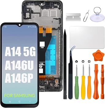Samsung Galaxy A146U A146P LCD Screen for Samsung A14 5G SM-A146U SM-146P US Version LCD Screen Touch Internal Digitizer Display Assembly Repair Kit