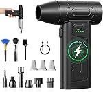 FOURQ 2-in-1 Electric Air Duster & Mini Vacuum, 150,000 RPM Brushless Motor, 2LB Extreme Thrust / 8000Pa Suction, 4000mAh Rechargeable Jet Fan for Car Detailing, Keyboard & PC Cleaning