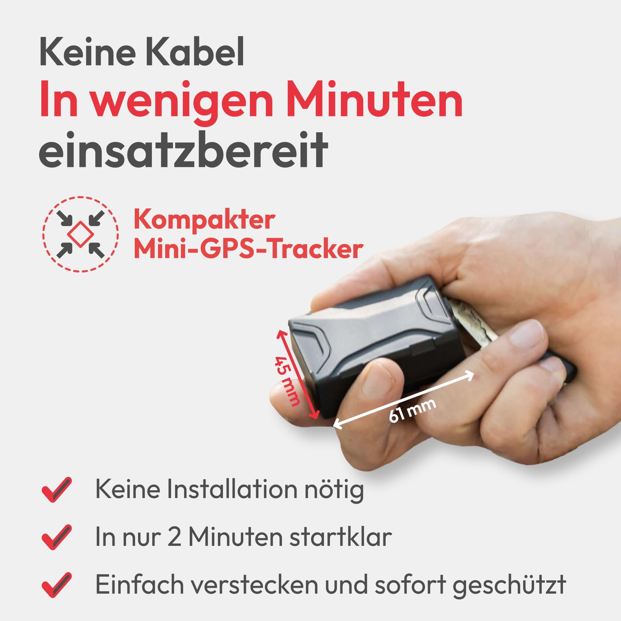 Trackting ONE – Anti-Diebstahl GPS Gerät für Auto & Motorrad | GPS Tracker für Autos, Motorräder, Fahrzeuge | integrierte SIM (4G/2G) – ABO erforderlich | Keine Verkabelung, Lange Batterielaufzeit