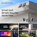aosu Security Cameras Outdoor Wireless Home System, Solar Powered, Cross-Camera Tracking, True 2K HD Color Night Vision, Spotlight, Motion Alert, No Subscription Required, Easy Setup, 4-Cam-Kit