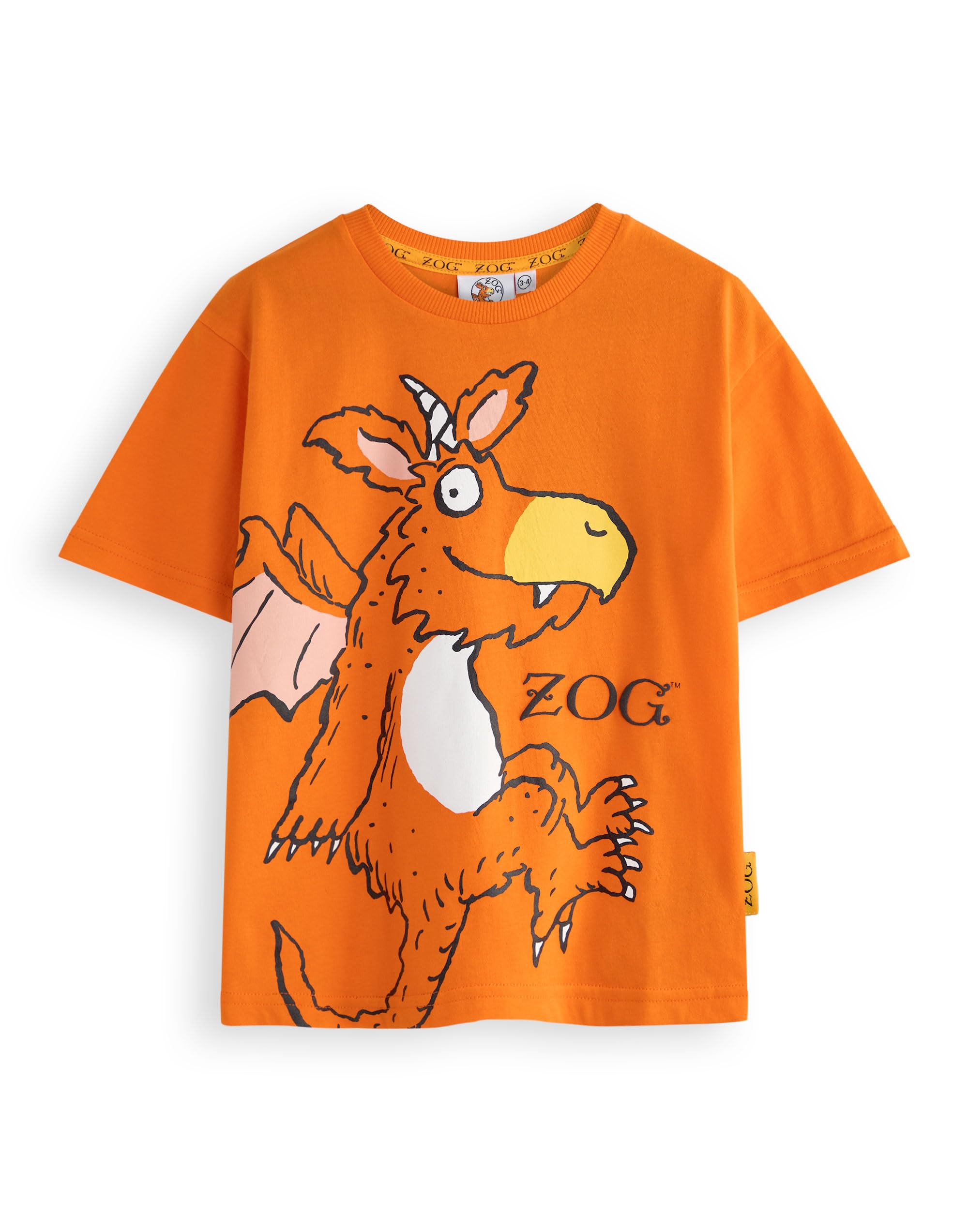 Gruffalo and Friends Zog Childrens Orange Dragon T-Shirt | Kids Storybook Mythical Creature Graphic Tee | Julia Donaldson Axel Scheffler Story Tale Book Apparel | Character Merchandise Gift