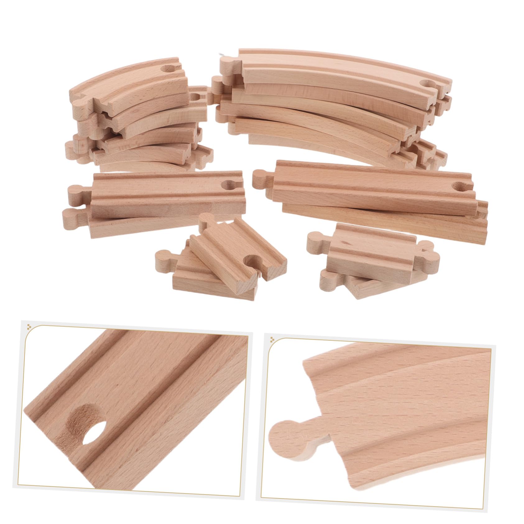 Toyvian 20pezzi Binari Treno Legno Espansione Accessori per Treni Giocattolo Binari per Treni Compatibili con Tavolo Treno