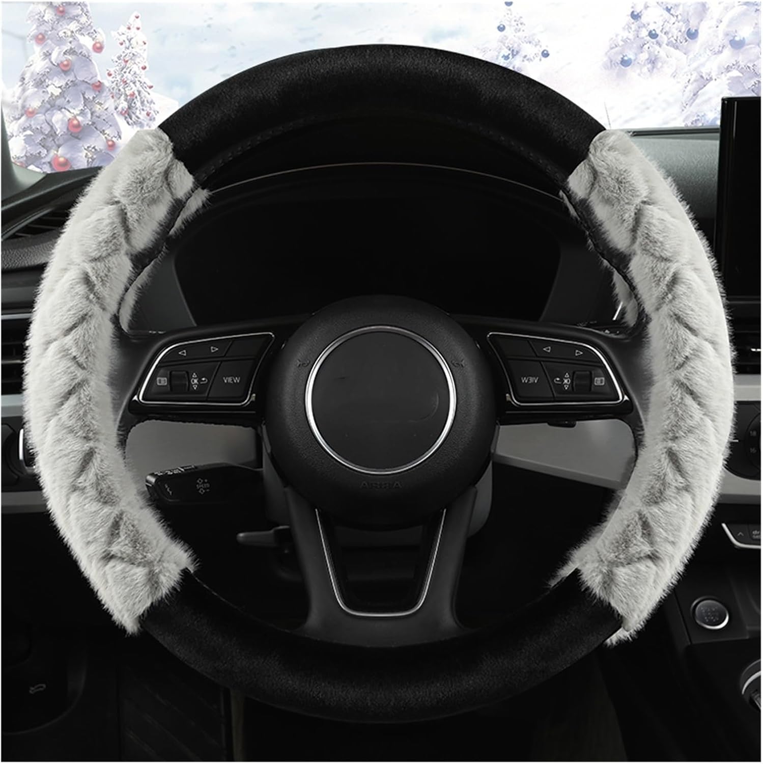 Car Steering Wheel Cover for Car Steering Wheel Cover Plush Car Decorations Creative Jewelry for Men and Women (Color : 4#)