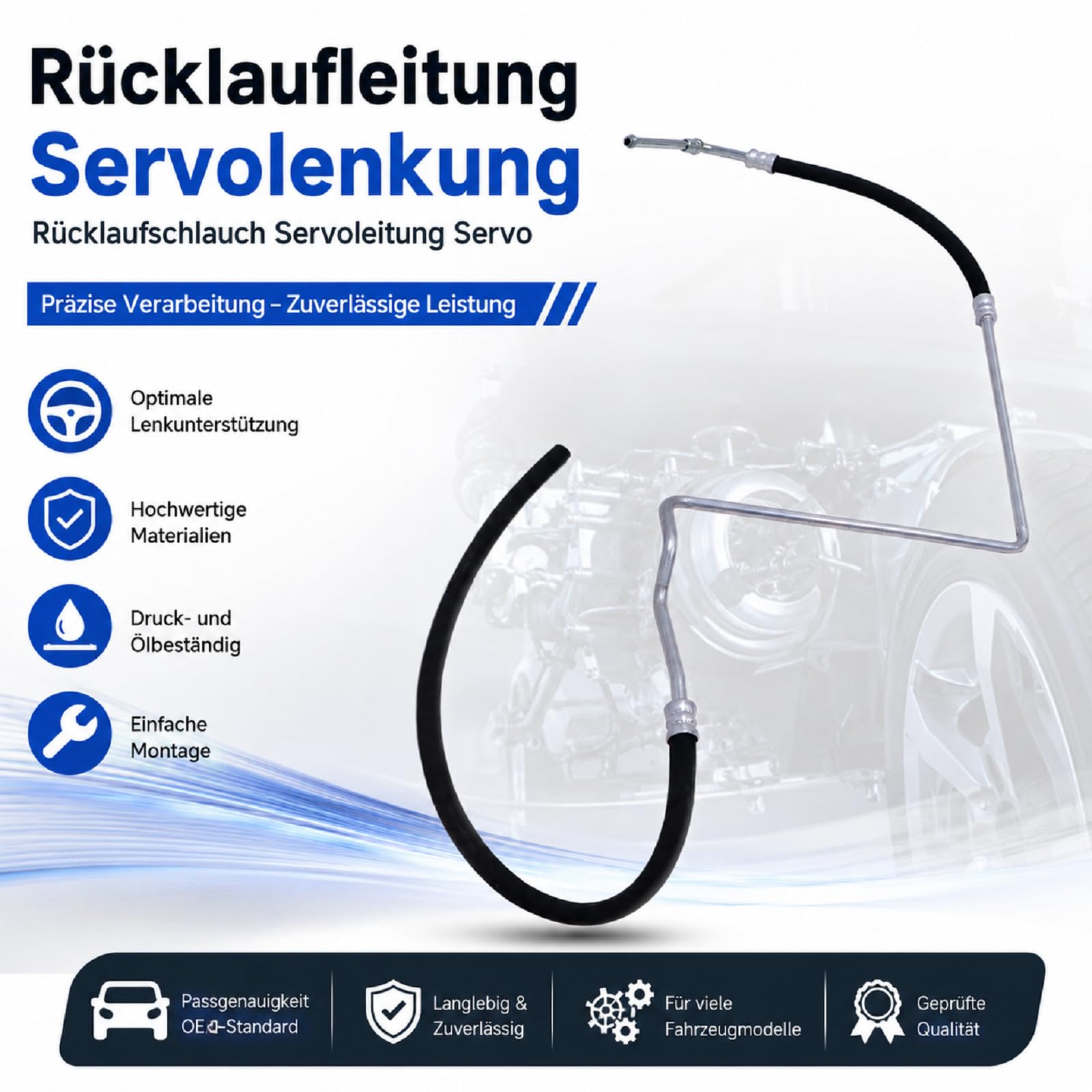 Rücklaufleitung Servolenkung Rücklaufschlauch Servoleitung Servo Kompatibel mit Renault Master II JD FD 2.5 dCi DTi Kompatibel mit Nissan Interstar Kompatibel mit Opel 8200396615A 8200396615