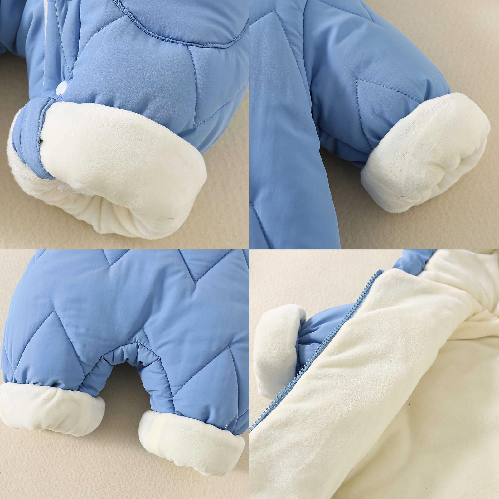 JiAmy Mono de invierno para bebé, bebé niño, niña, pelele de invierno, recién nacido, traje de nieve de 0-12 meses