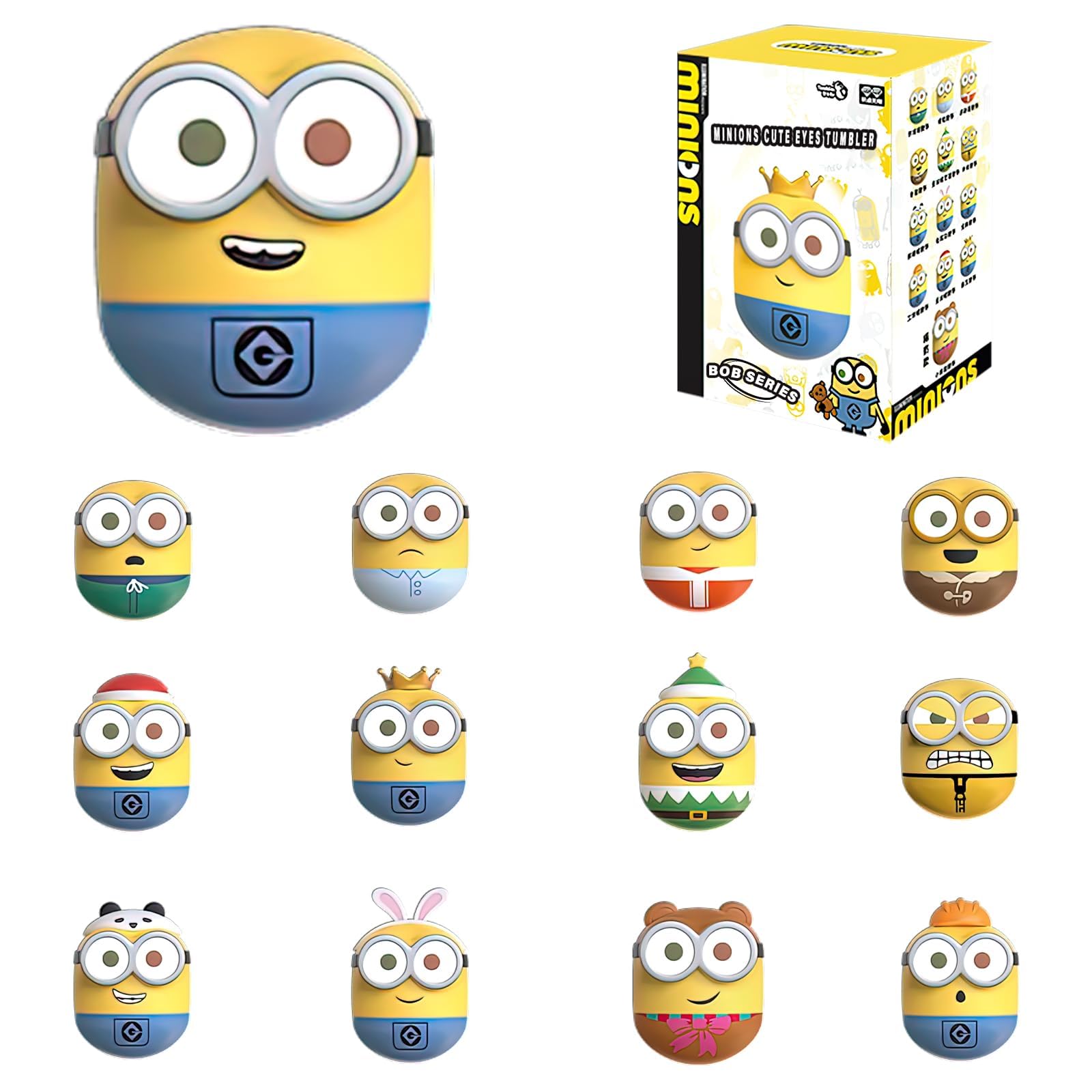 Minions Blind Box Figures, Musical Wobbler, Cute Tumbler Wobbler Toys to All Ages, Action Figures Tumbler Toys for Kids Boys Girls, 6 Pack