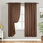 HOMEIDEAS Non-See-Through Protection de la vie privée des crèmes Rideaux 52 X 72 Poches longues 2 Panneaux Lumière Jaune Semi Sheer Rideaux Filtration de la lumière Rideaux de fenêtre Draps pour chambre à coucher Salon