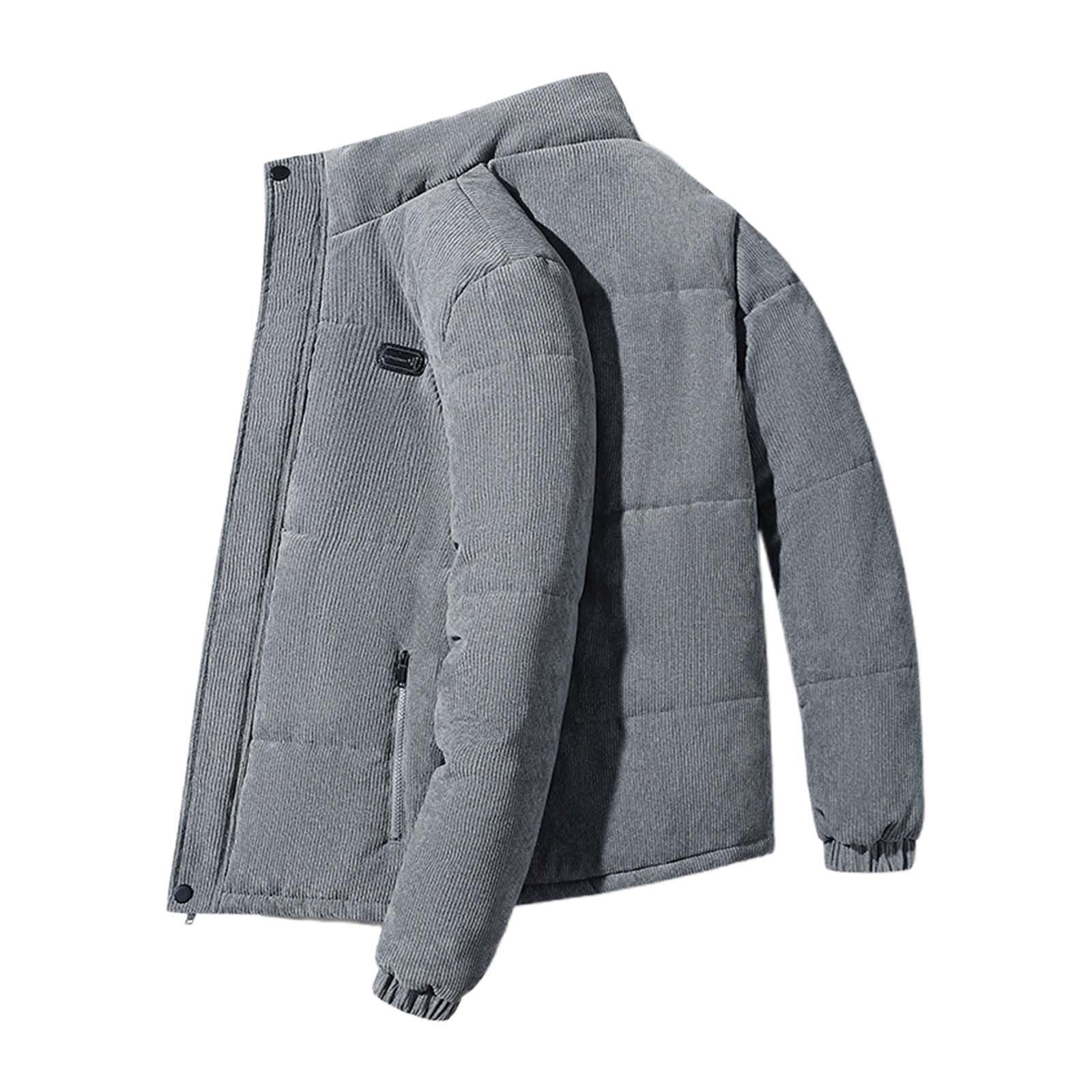 Chaqueta Hombre Bomber - s de pana para, con cremallera completa, cuello alto, forro polar largo, estilo camionero, con bolsillos